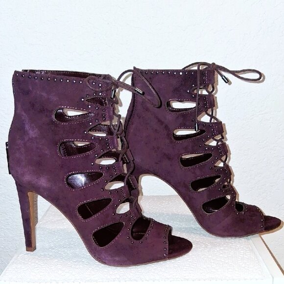 BCBGeneration Deep Purple Lace-Up Heels - Picture 1 of 10